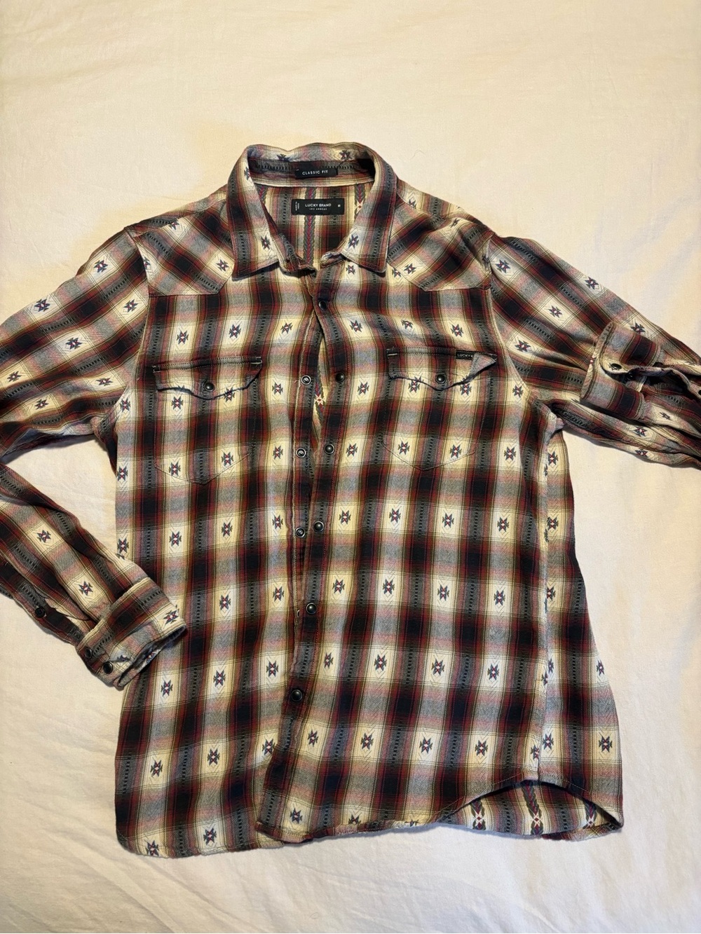 Classic Men's Western Plaid Button-Up Shirt - Multicolor